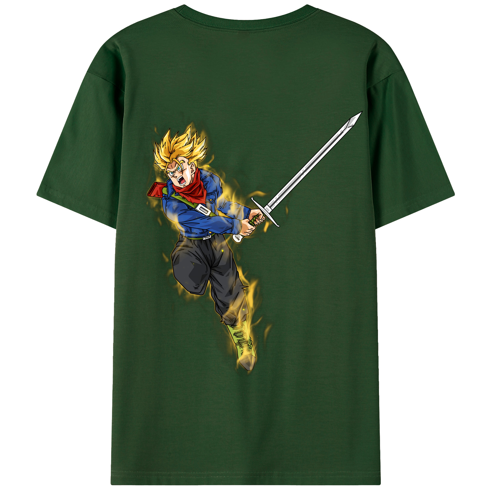 （画像用） ドラゴンボール トランクス（Torankusu）DRAGON BALL Trunks 綿100％半袖Tシャツ（背面プリント）